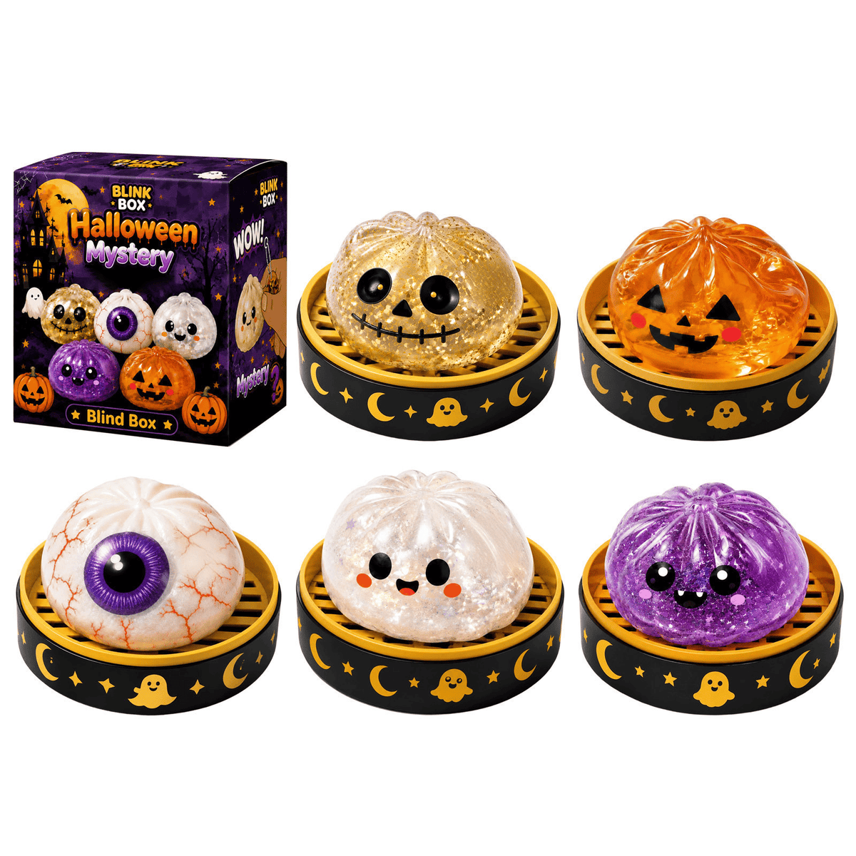 🎃Hot Sale 50% OFF🔥- Cute Halloween Scary Ghost Maruko Squeeze Toy Set