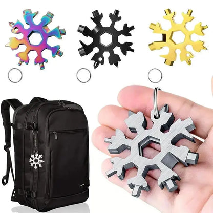 ❄️ 18-in-1 Snowflake Multi-Tool 🔧 Portable, Handy & Ready Anywhere