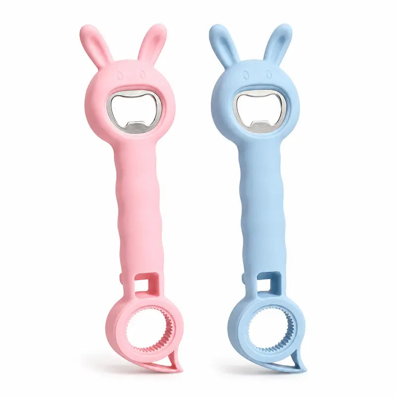 🐰 4-in-1 Easy Grip Bottle & Jar Opener – Twist, Lift, Pop & Open with Less Effort ✨