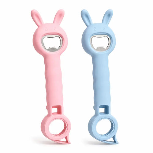 🐰 4-in-1 Easy Grip Bottle & Jar Opener – Twist, Lift, Pop & Open with Less Effort ✨