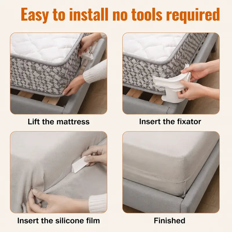 4-Pack Heavy Duty Bed Sheet Clips, Locking Mattress Corner Holders👔