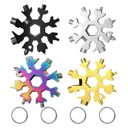 ❄️ 18-in-1 Snowflake Multi-Tool 🔧 Portable, Handy & Ready Anywhere