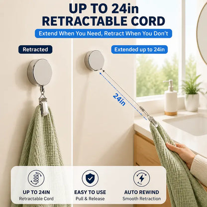 Retractable Towel Clip, Self Retracting Towel Holder