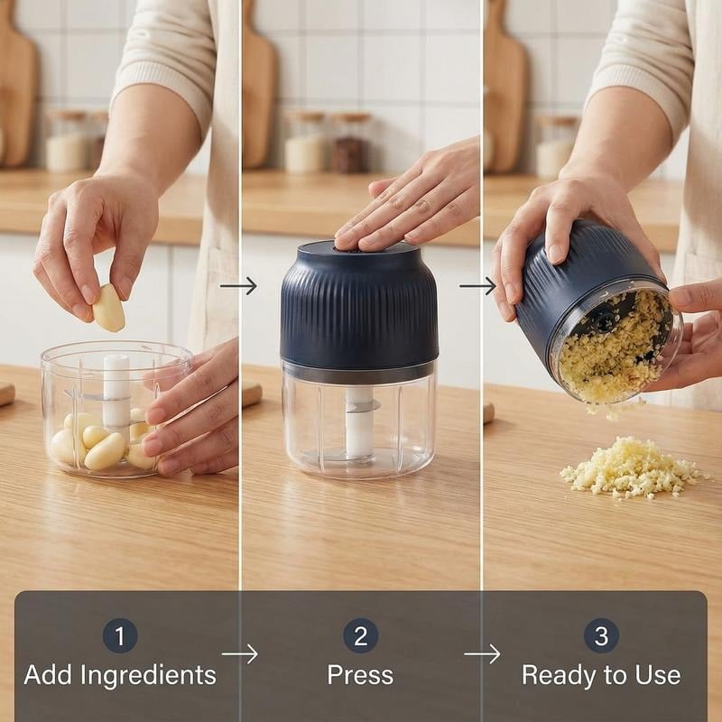 💕Hot sale 49% OFF⚡ Mini Electric Food Shredder – Portable USB Meat Grinder & Garlic Chopper