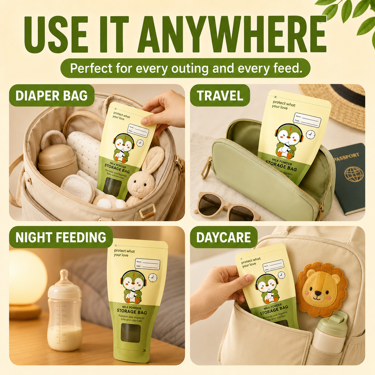 Baby Formula Storage Bags 🍼 Double-Seal & Easy-Pour | Less Mess, More Room On the Go ✨