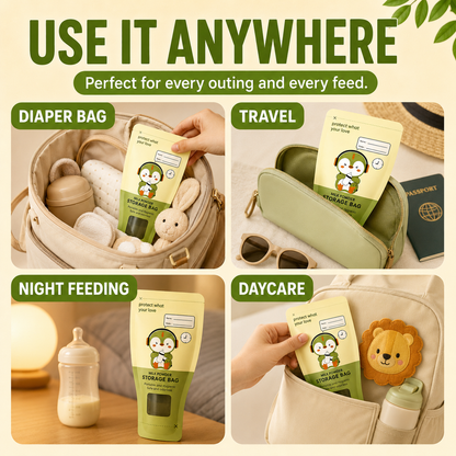 Baby Formula Storage Bags 🍼 Double-Seal & Easy-Pour | Less Mess, More Room On the Go ✨