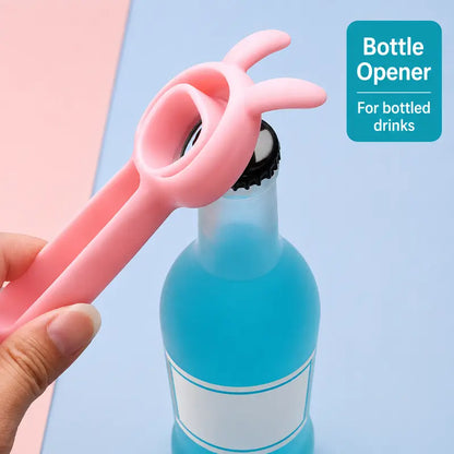 🐰 4-in-1 Easy Grip Bottle & Jar Opener – Twist, Lift, Pop & Open with Less Effort ✨