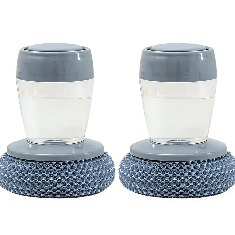 🫧 Press & Scrub Soap-Dispensing Dish Brush + 3 Replaceable Heads ✨
