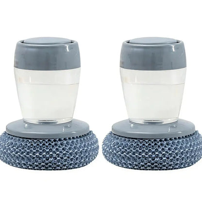 🫧 Press & Scrub Soap-Dispensing Dish Brush + 3 Replaceable Heads ✨