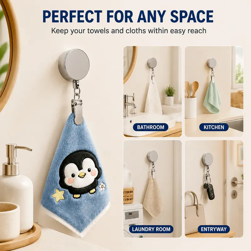 Retractable Towel Clip, Self Retracting Towel Holder