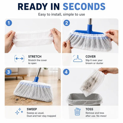 🏡 Sweep Cleaner In Seconds — Disposable Broom Covers For A Fresher Home ✨