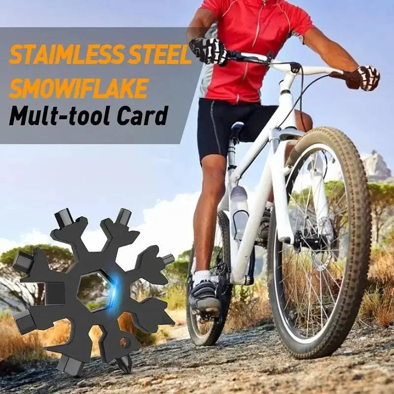 ❄️ 18-in-1 Snowflake Multi-Tool 🔧 Portable, Handy & Ready Anywhere