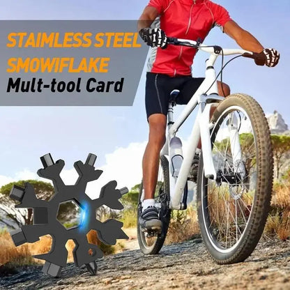 ❄️ 18-in-1 Snowflake Multi-Tool 🔧 Portable, Handy & Ready Anywhere