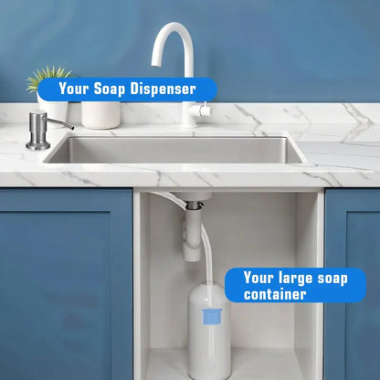 Kitchen sink detergent dispenser,  suitable for kitchens and bathrooms
