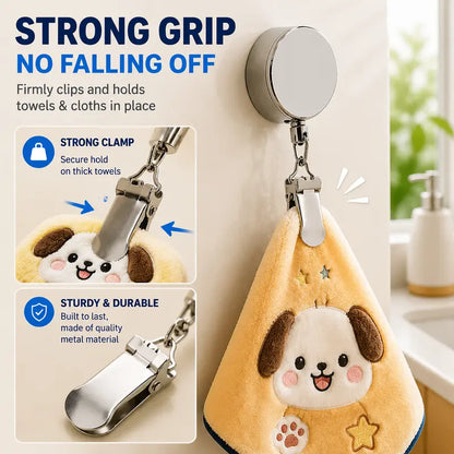 Retractable Towel Clip, Self Retracting Towel Holder
