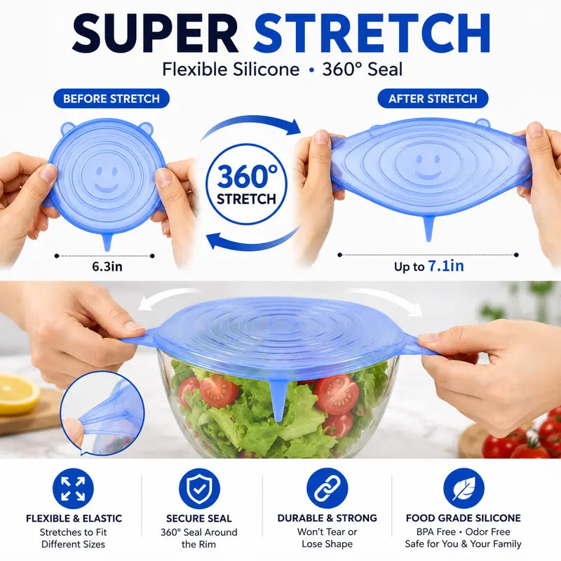 🔥Limited 50% OFF|50K+ SOLD!🔥Silicone Stretch Lids