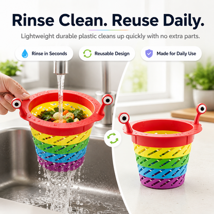 🌈 Expandable Sink Strainer — Stop Clogs, Dump Mess Hands-Free ✨