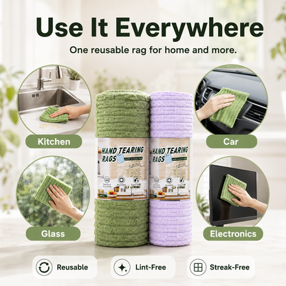 🧽Reusable Antibacterial Cleaning Cloths – Heavy-Duty, Super Absorbent, Lint-Free & Streak-Free