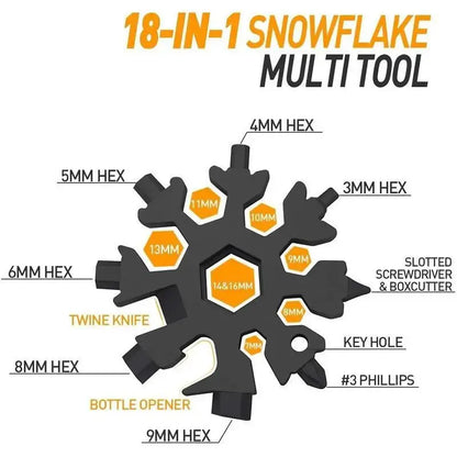❄️ 18-in-1 Snowflake Multi-Tool 🔧 Portable, Handy & Ready Anywhere