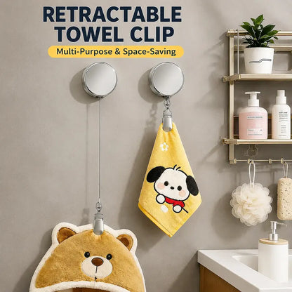 Retractable Towel Clip, Self Retracting Towel Holder