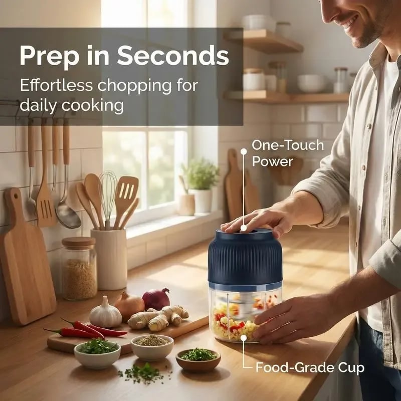 💕Hot sale 49% OFF⚡ Mini Electric Food Shredder – Portable USB Meat Grinder & Garlic Chopper