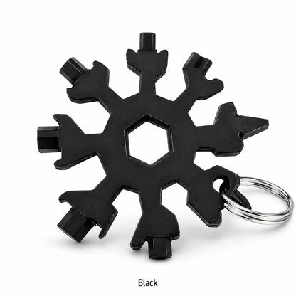 ❄️ 18-in-1 Snowflake Multi-Tool 🔧 Portable, Handy & Ready Anywhere