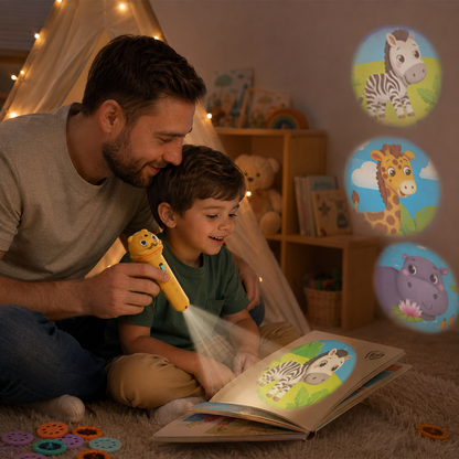 Kids Projection Flashlight, Bedtime Story Projector Toy