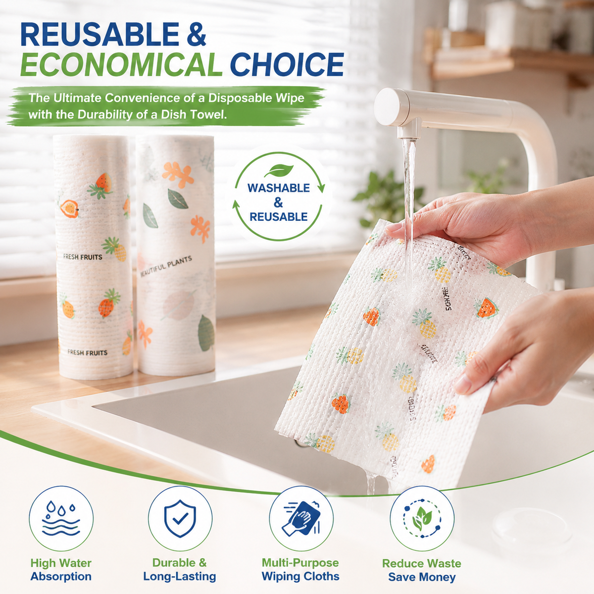 ✨ Reusable Cleaning Cloths – Lint-Free & Super Absorbent 🧽