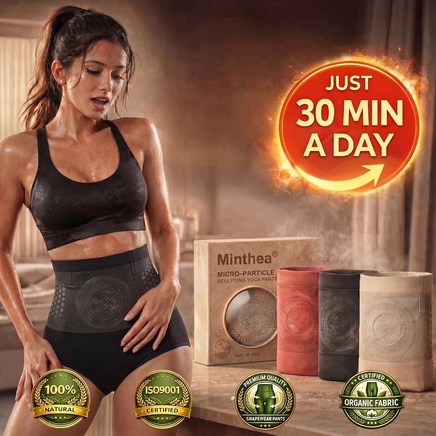 Moringa & Botanical 4-In-1 Thermo-Matrix Sculpting & Sweat-Enhancing Shorts