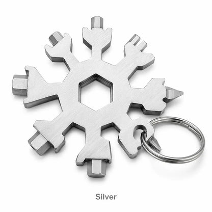 ❄️ 18-in-1 Snowflake Multi-Tool 🔧 Portable, Handy & Ready Anywhere