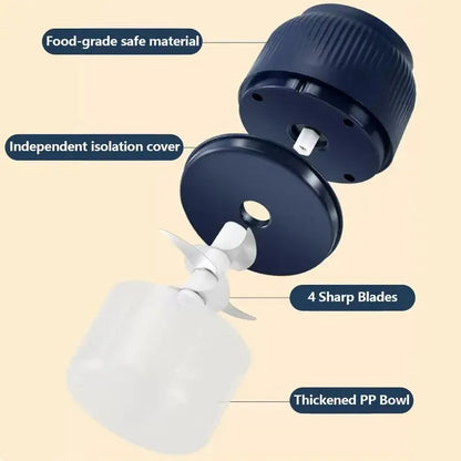 💕Hot sale 49% OFF⚡ Mini Electric Food Shredder – Portable USB Meat Grinder & Garlic Chopper