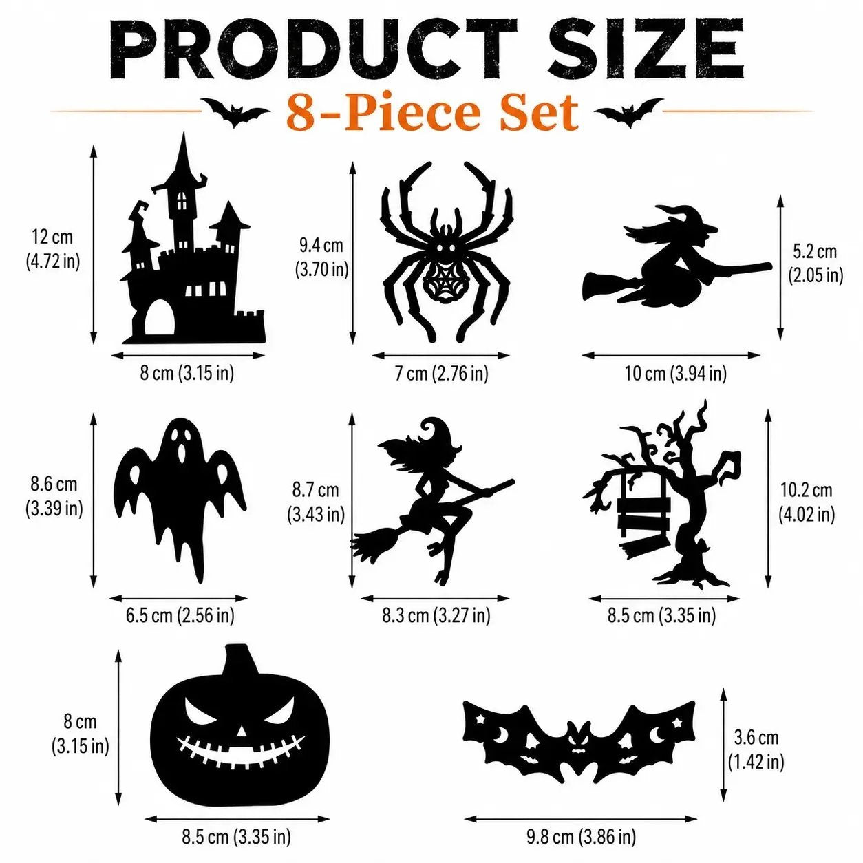 🔥Renter-Friendly Peel & Stick Halloween LED Window Lights, No Drill No Residue, 8 Spooky Silhouette Designs