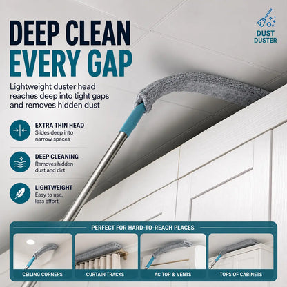🧹 Flexible Gap Duster – Microfiber Cleaning Brush for Hard-to-Reach Spaces, Under Sofa & Bed Dust Cleaner