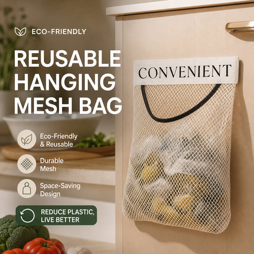 🥳HOT SALE🥳Mesh Hanging Bag – washable & breathable. Eco-friendly storage