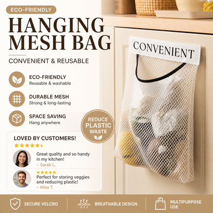 🥳HOT SALE🥳Mesh Hanging Bag – washable & breathable. Eco-friendly storage