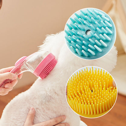 ⏰ LIMITED-TIME DEAL BUY 1 GET 1 FREE🛁🐾 2 in 1 Pet Bath Brush with Soap Dispenser – Long Handle, No Bending 🧼✨