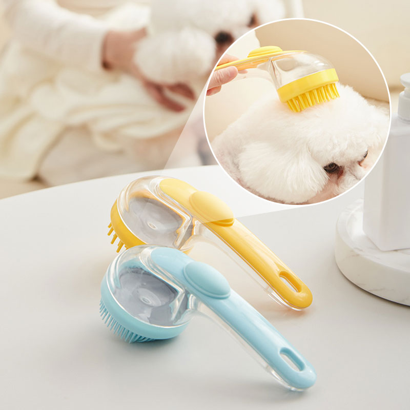 ⏰ LIMITED-TIME DEAL BUY 1 GET 1 FREE🛁🐾 2 in 1 Pet Bath Brush with Soap Dispenser – Long Handle, No Bending 🧼✨