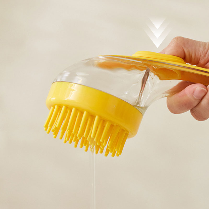 ⏰ LIMITED-TIME DEAL BUY 1 GET 1 FREE🛁🐾 2 in 1 Pet Bath Brush with Soap Dispenser – Long Handle, No Bending 🧼✨