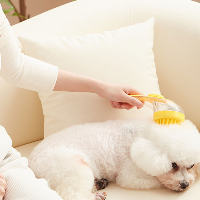 ⏰ LIMITED-TIME DEAL BUY 1 GET 1 FREE🛁🐾 2 in 1 Pet Bath Brush with Soap Dispenser – Long Handle, No Bending 🧼✨
