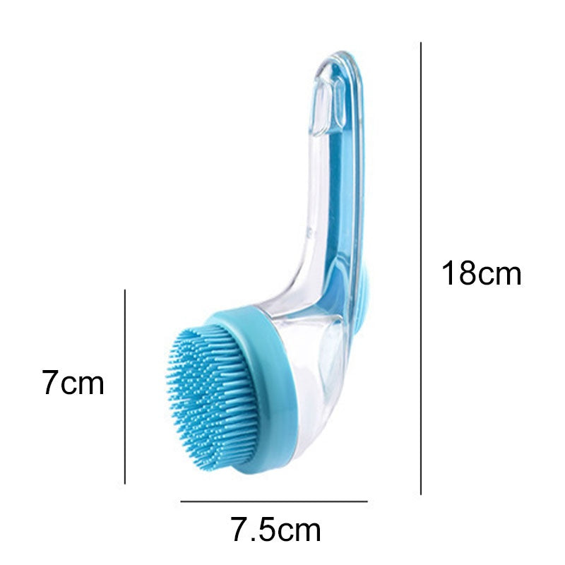 ⏰ LIMITED-TIME DEAL BUY 1 GET 1 FREE🛁🐾 2 in 1 Pet Bath Brush with Soap Dispenser – Long Handle, No Bending 🧼✨