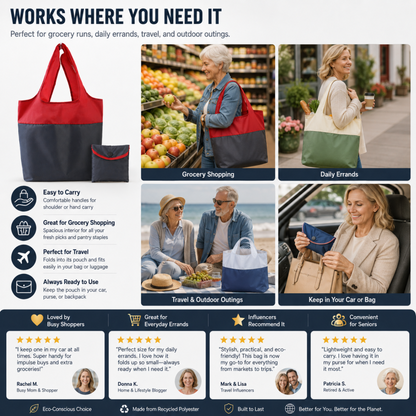 ⏰Eco-Friendly Foldable Large Capacity Shopping Bag