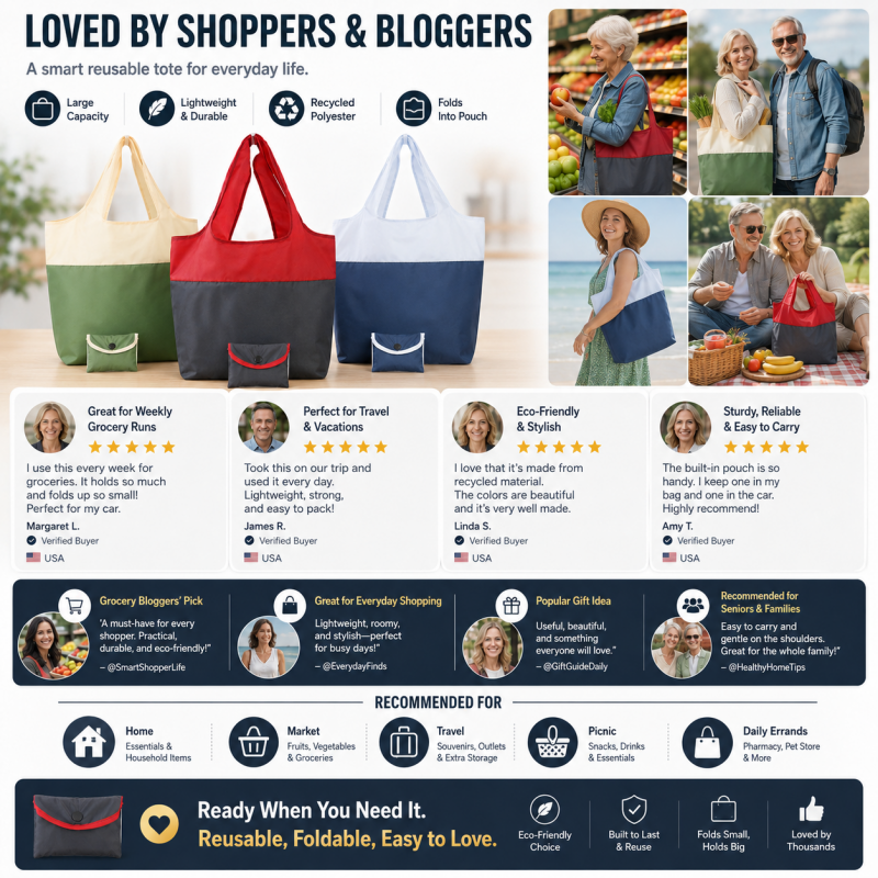 ⏰Eco-Friendly Foldable Large Capacity Shopping Bag